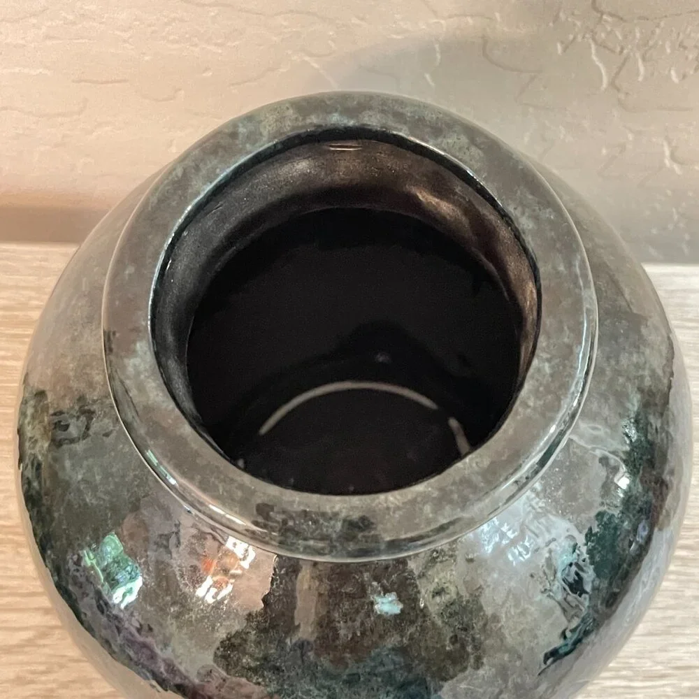 Southwest Friends Theme Pottery Vase Blue Green Unique Sedona Arizona Boutique